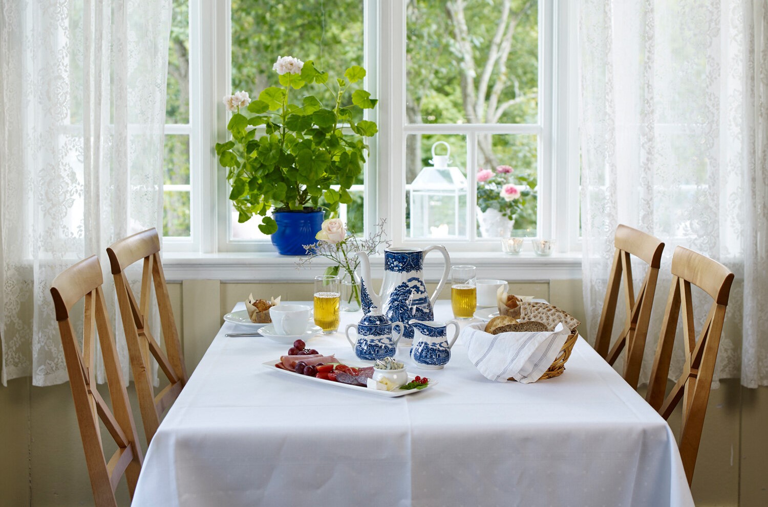 a table with food on it