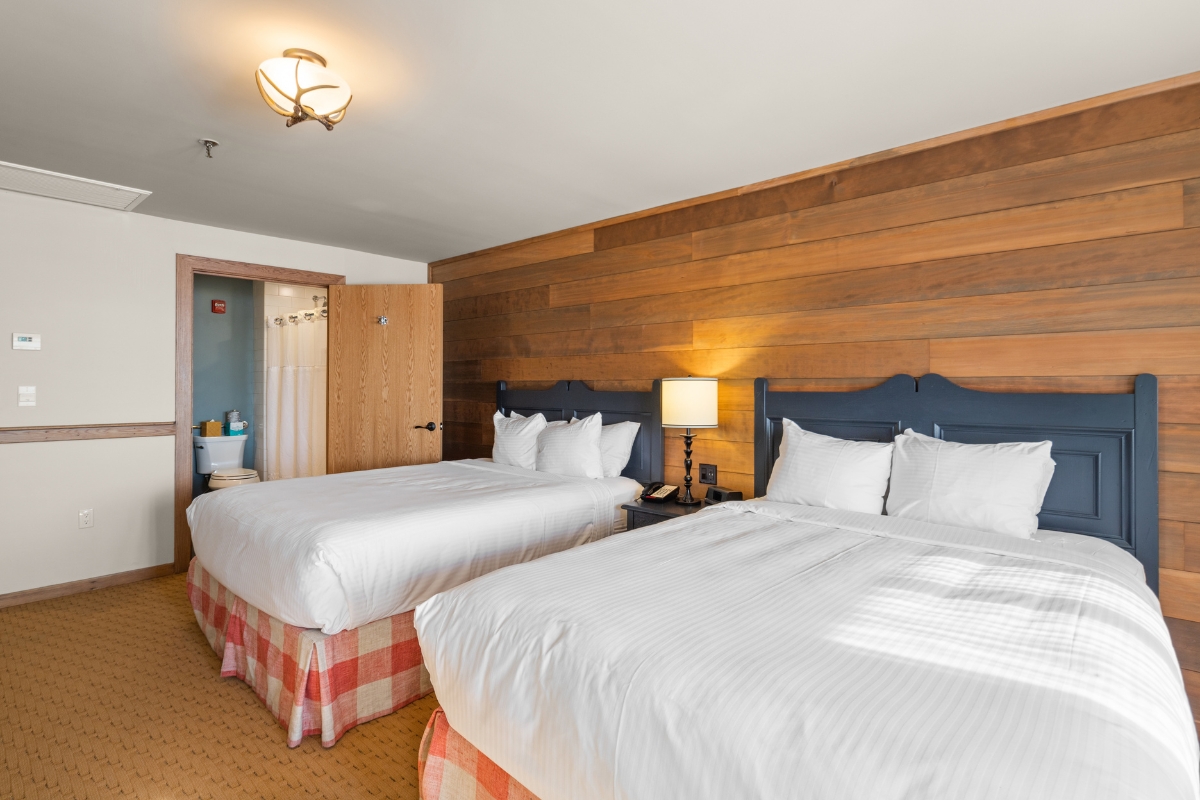 a room with two beds