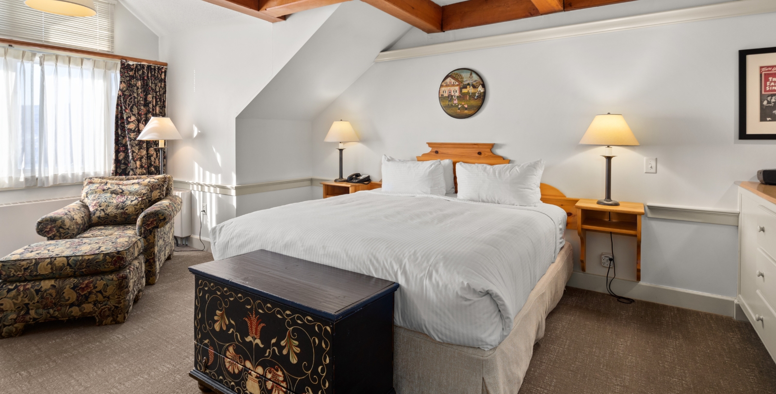 a bed in a room