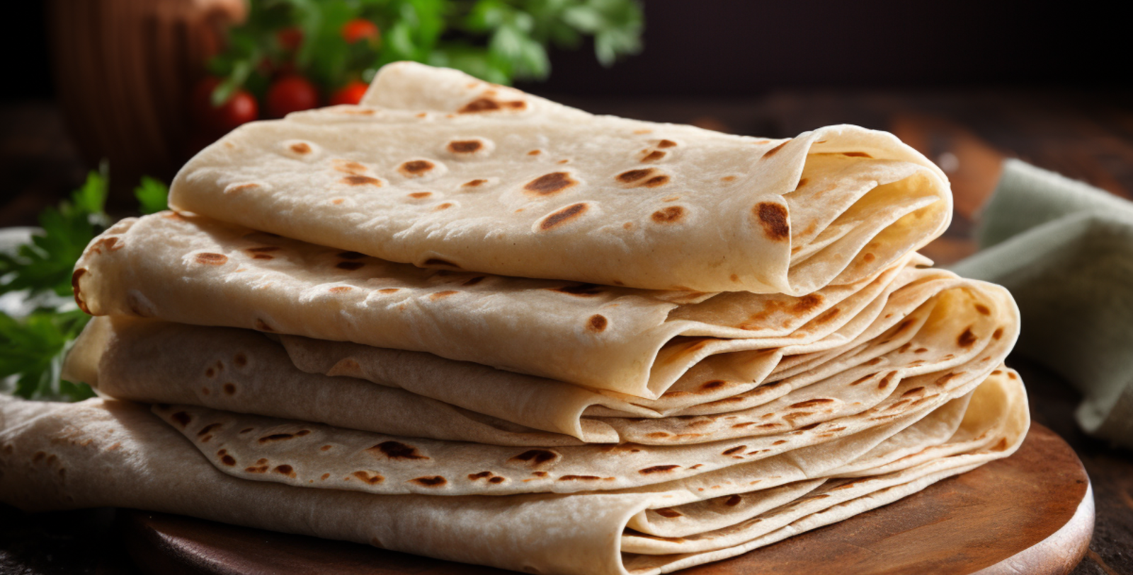 a stack of tortillas on a table