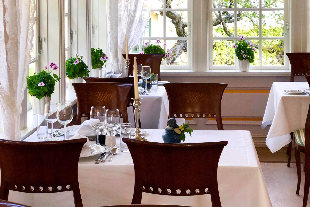 a table set for a restaurant