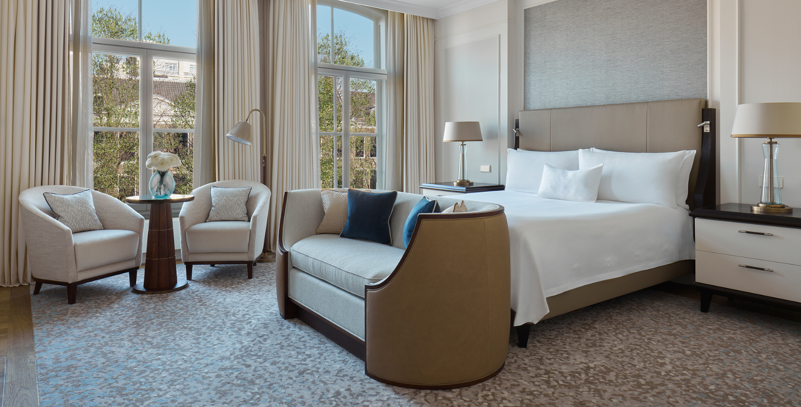 a room with a bed and a couch