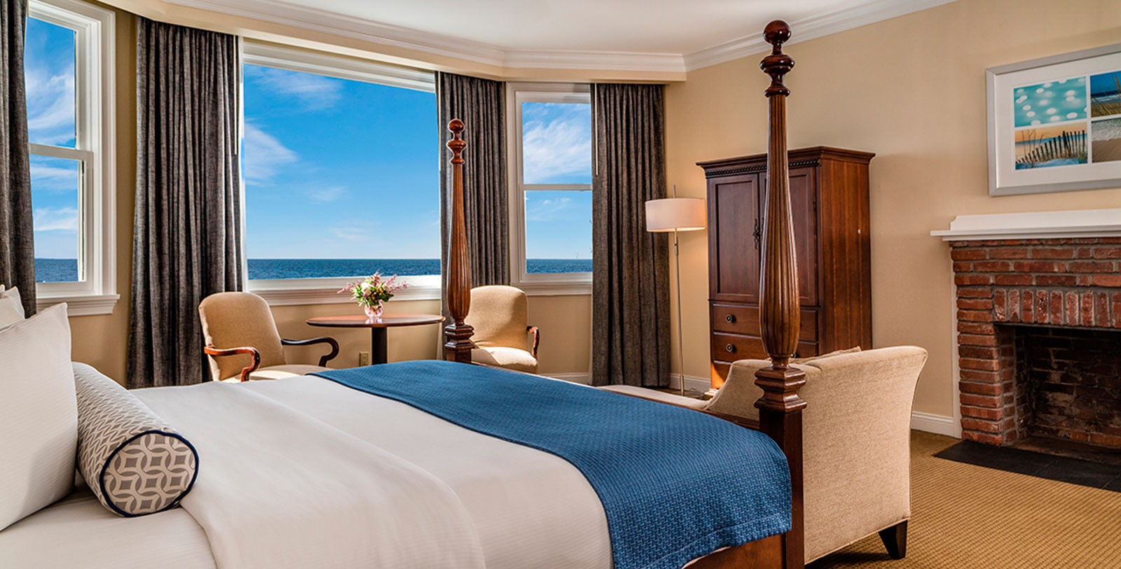a room with a large bed and a large window