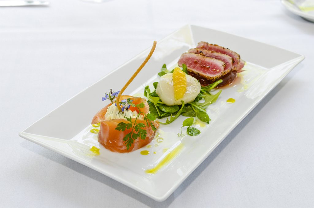 a plate of food on a table