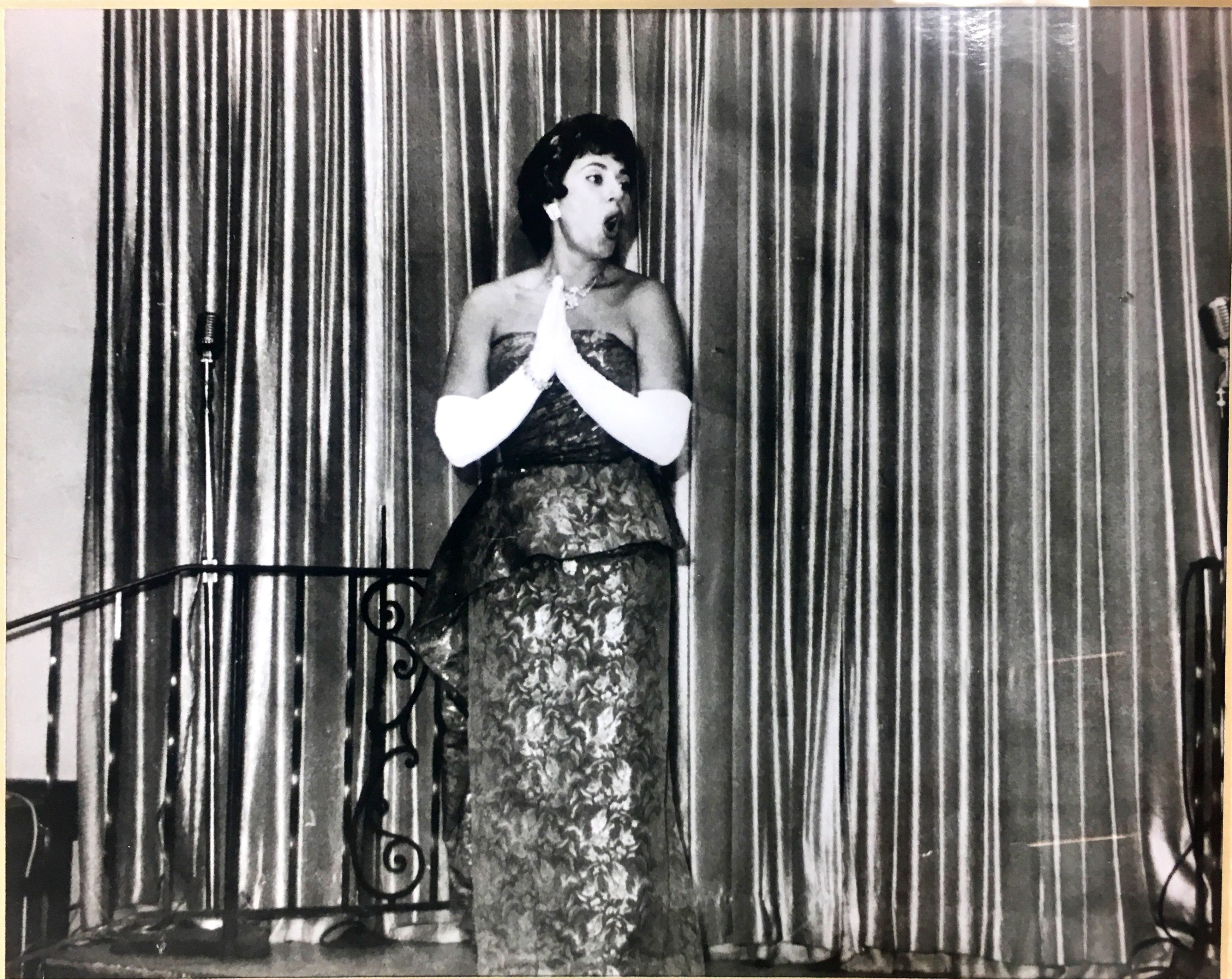 a woman in a dress