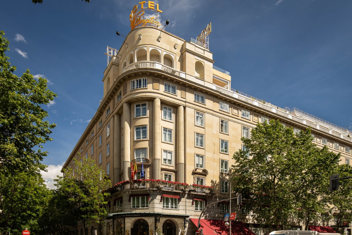 a building with a sign on top