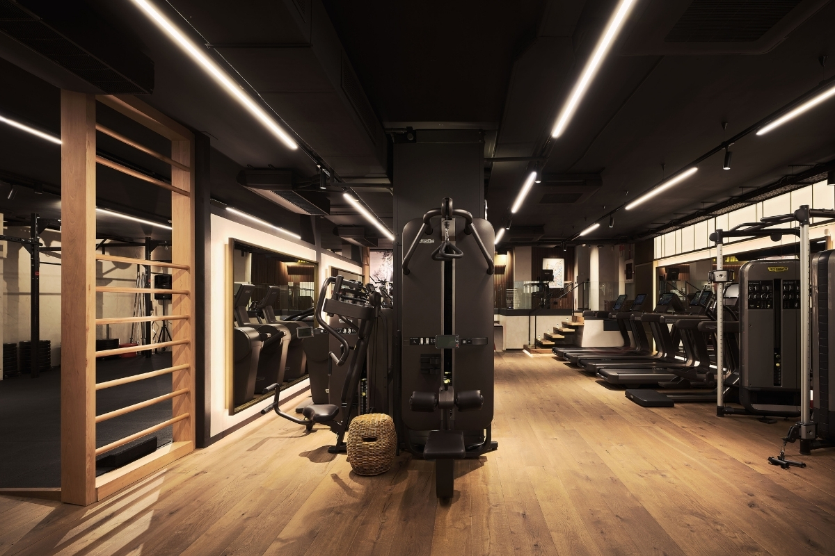 a gym with exercise equipment