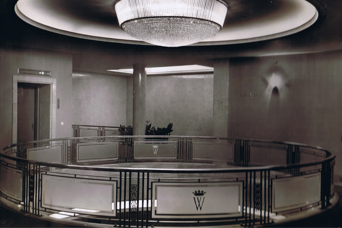 a chandelier in a room