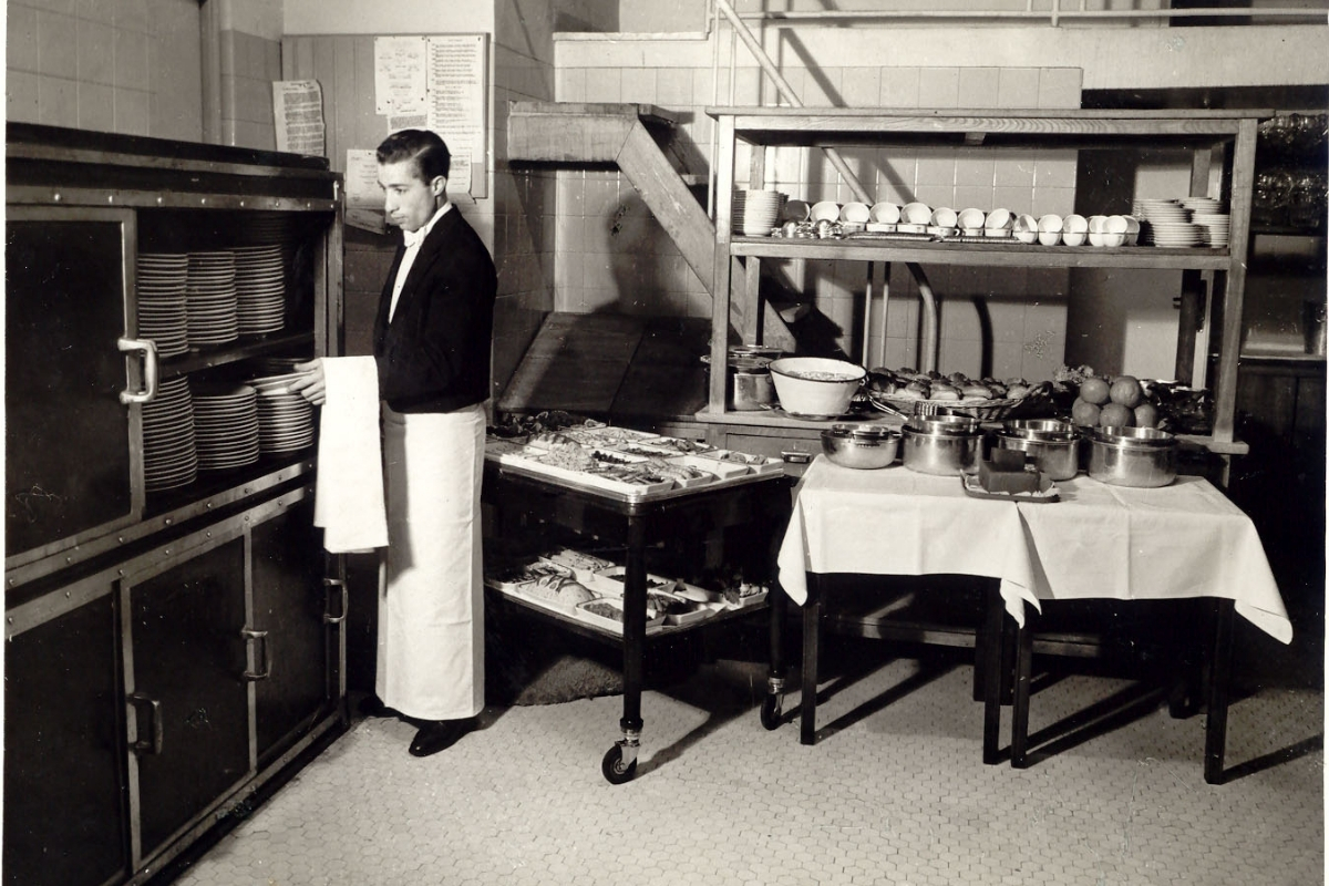 a man in a kitchen