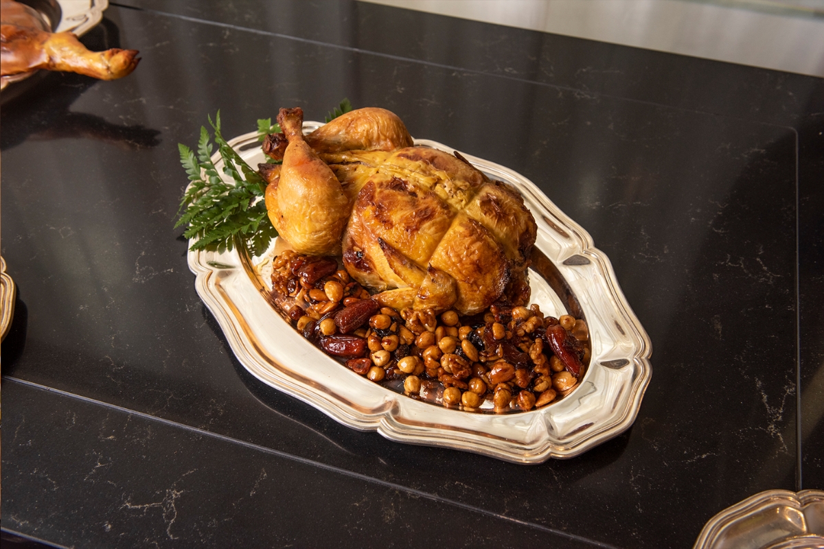 a plate of food on a table