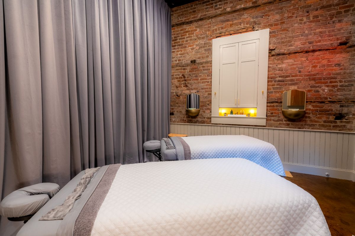 two beds in a room