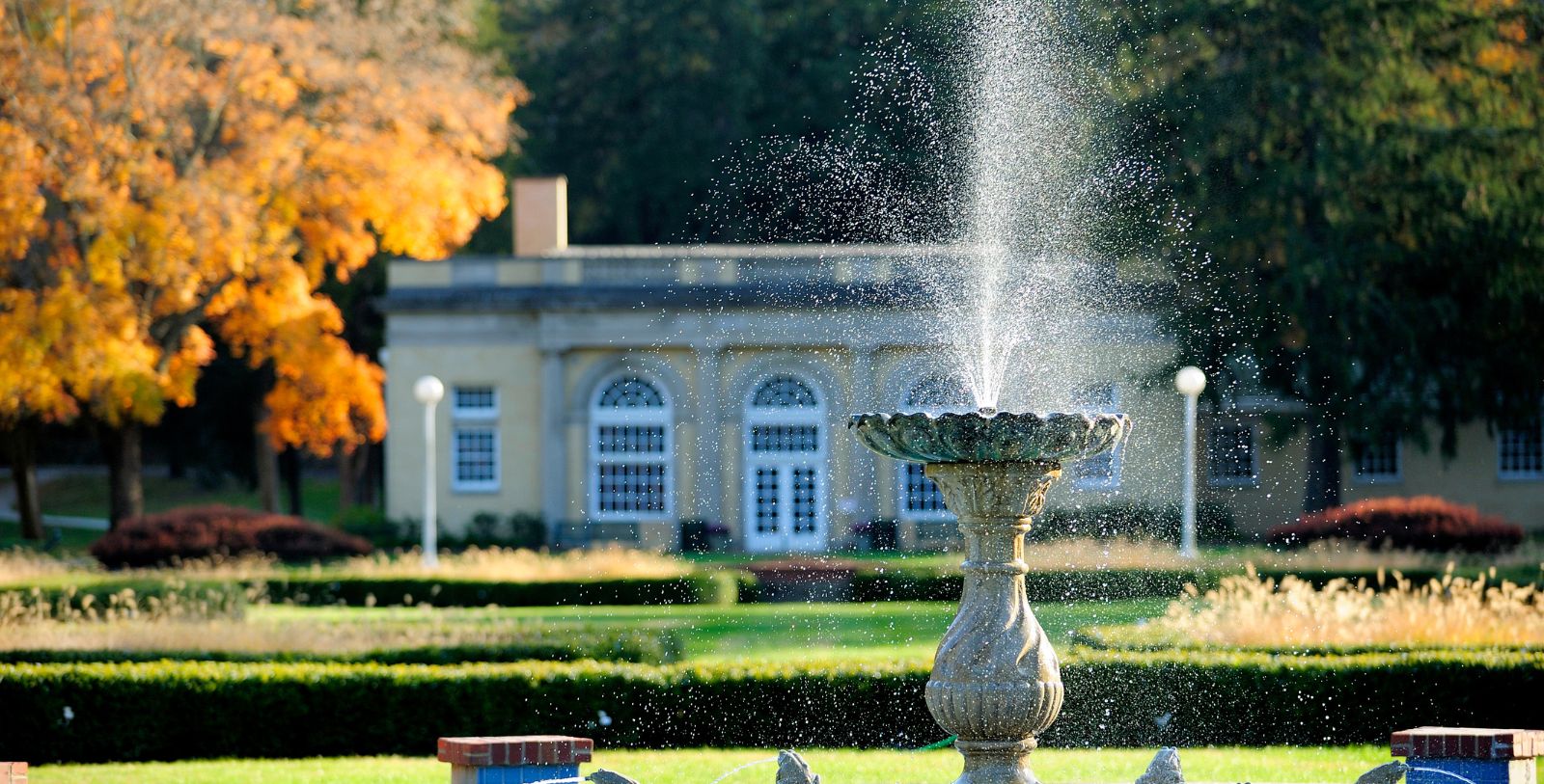 a fountain in a park
