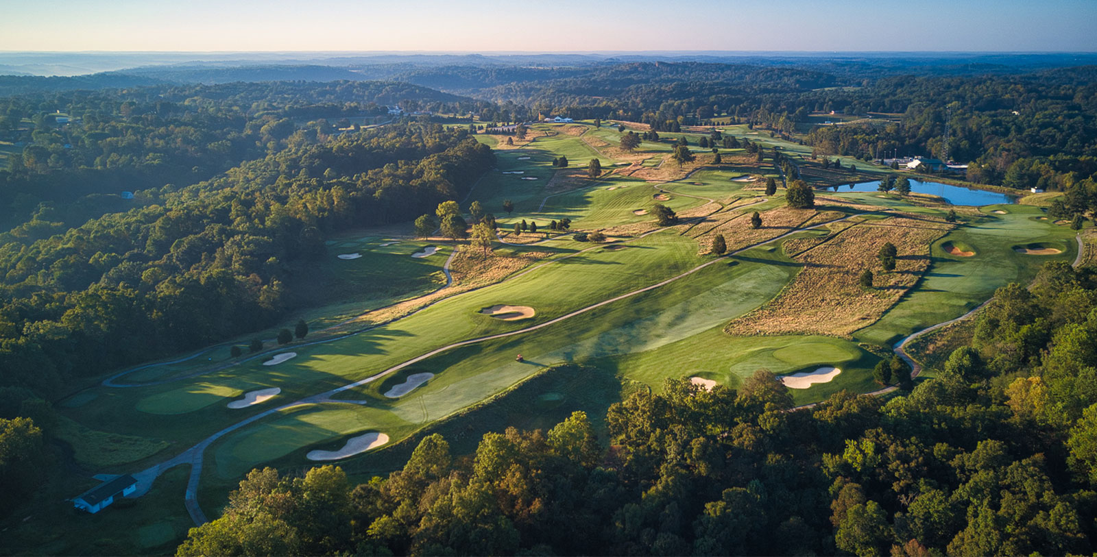 aerial view of a golf course