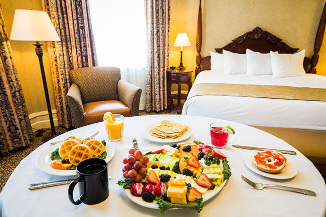 a table with food on it