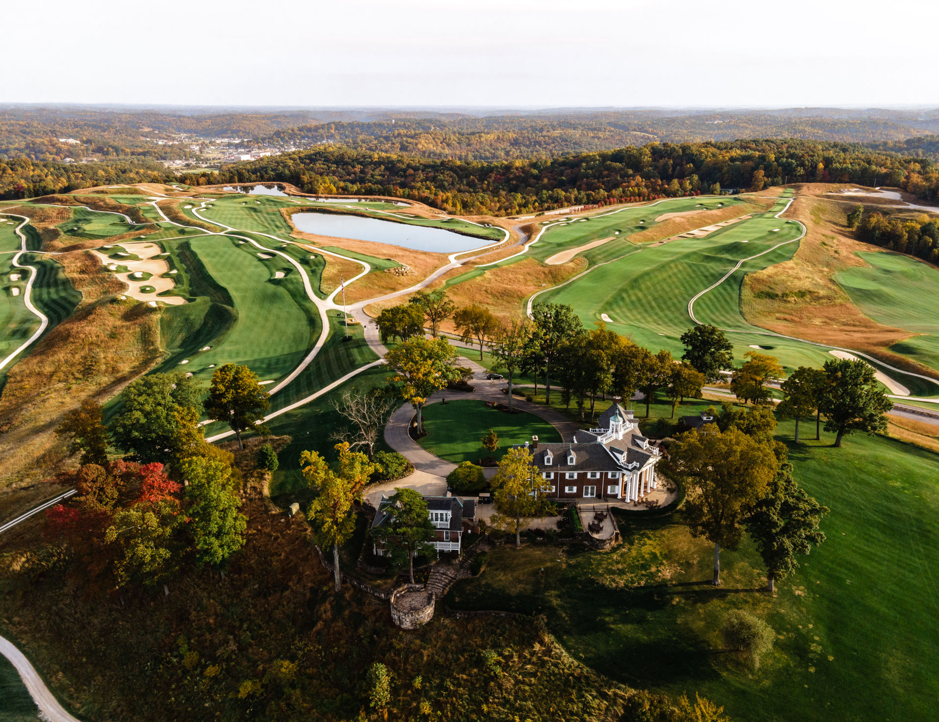 aerial view of a golf course