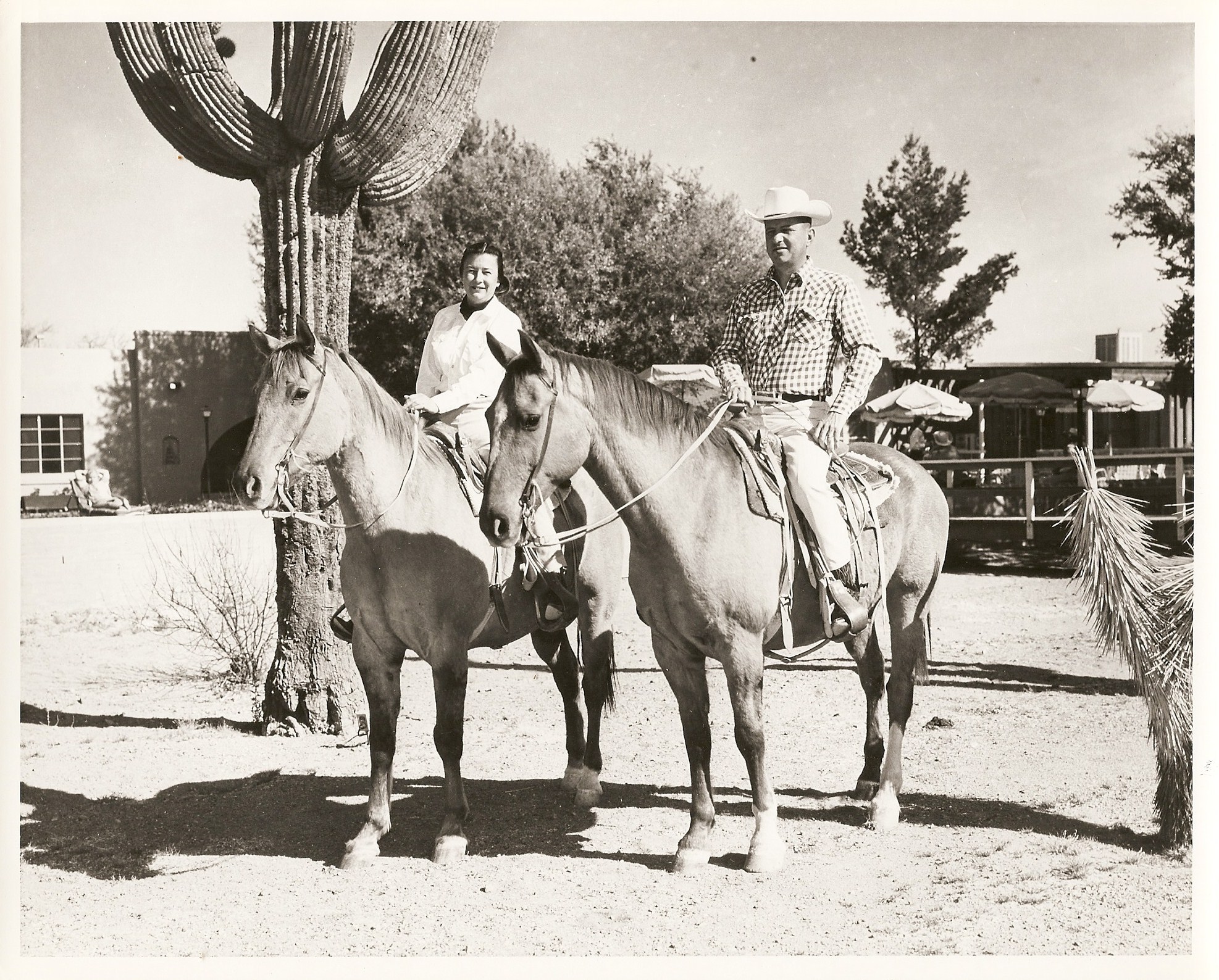 a couple of men riding horses