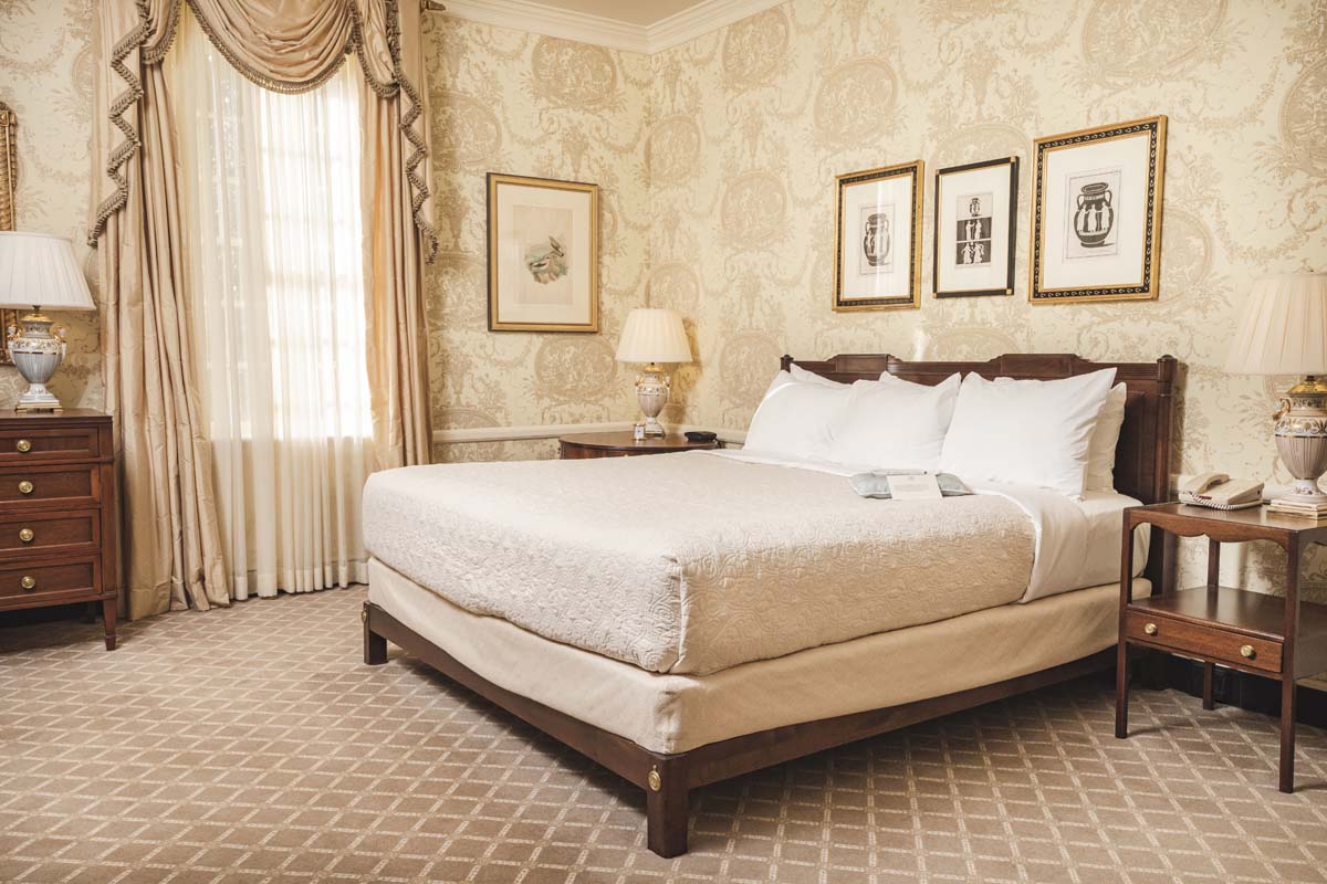 a bed in a room