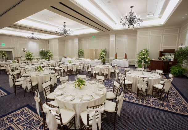 a room with tables and chairs