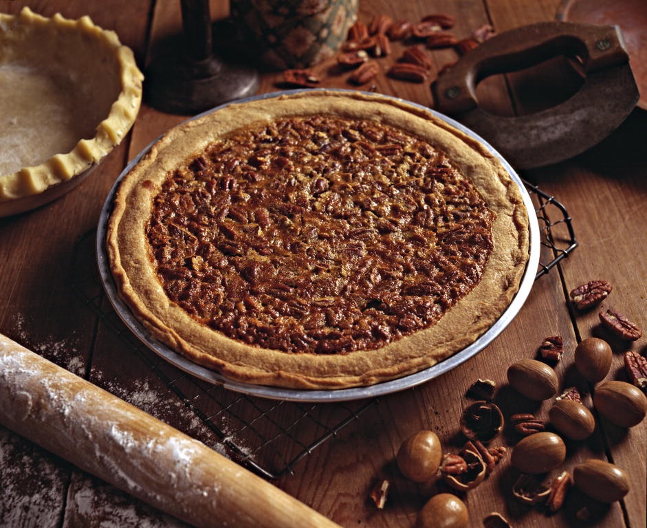 a pie on a table