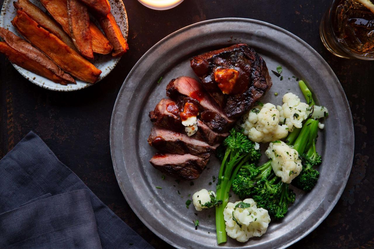 a plate of meat and vegetables