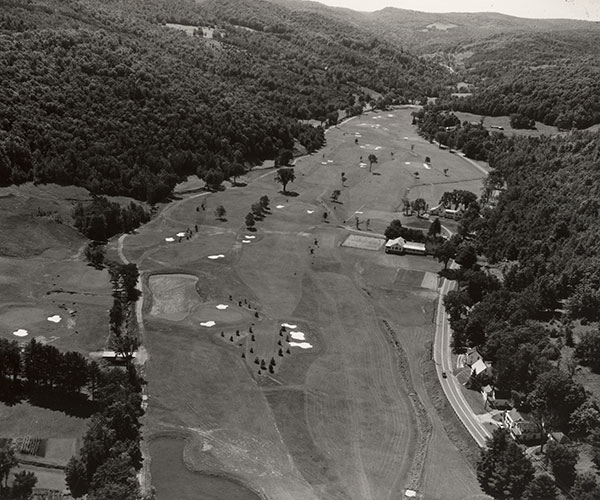 aerial view of a golf course