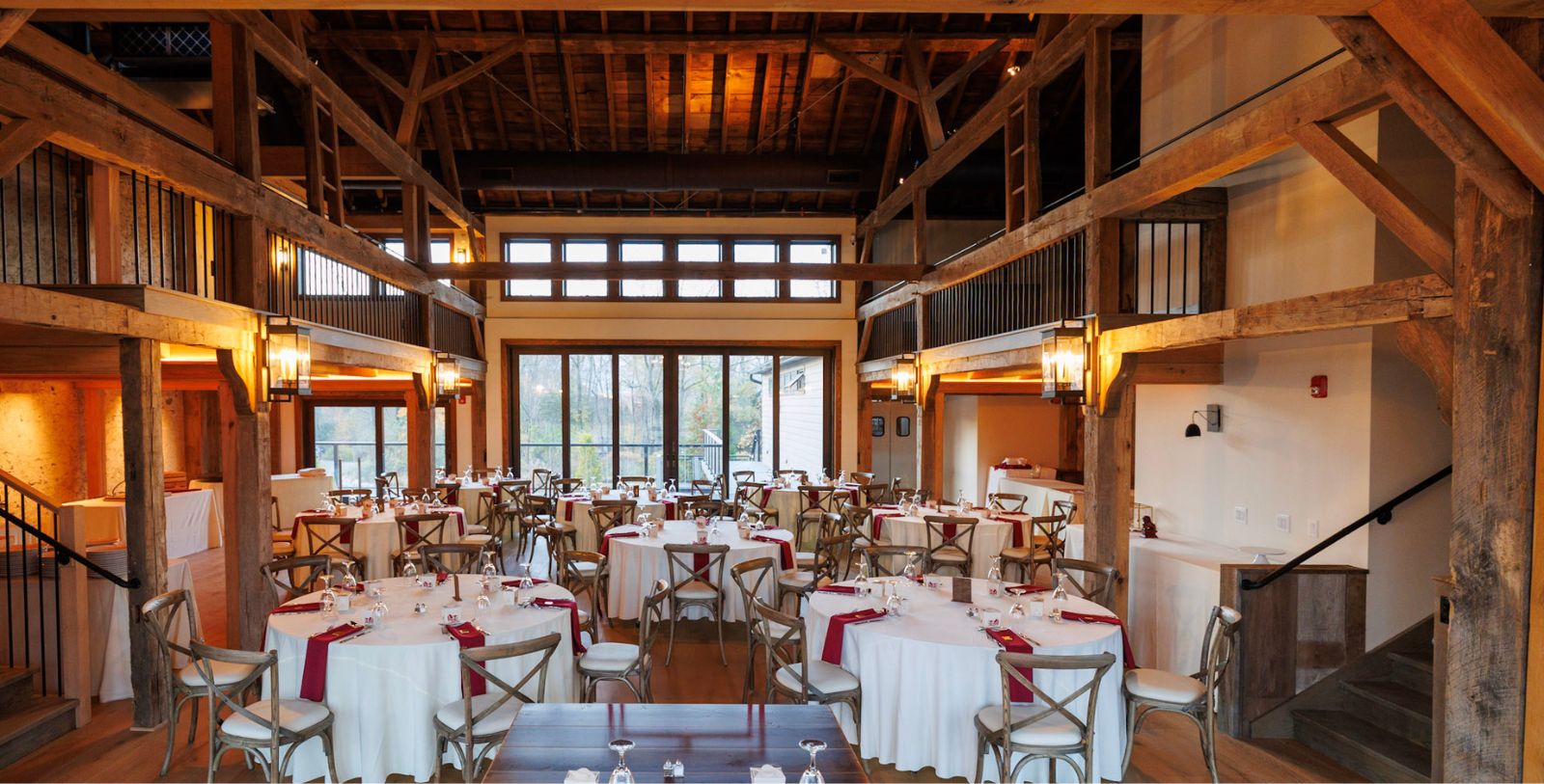 a room with tables and chairs