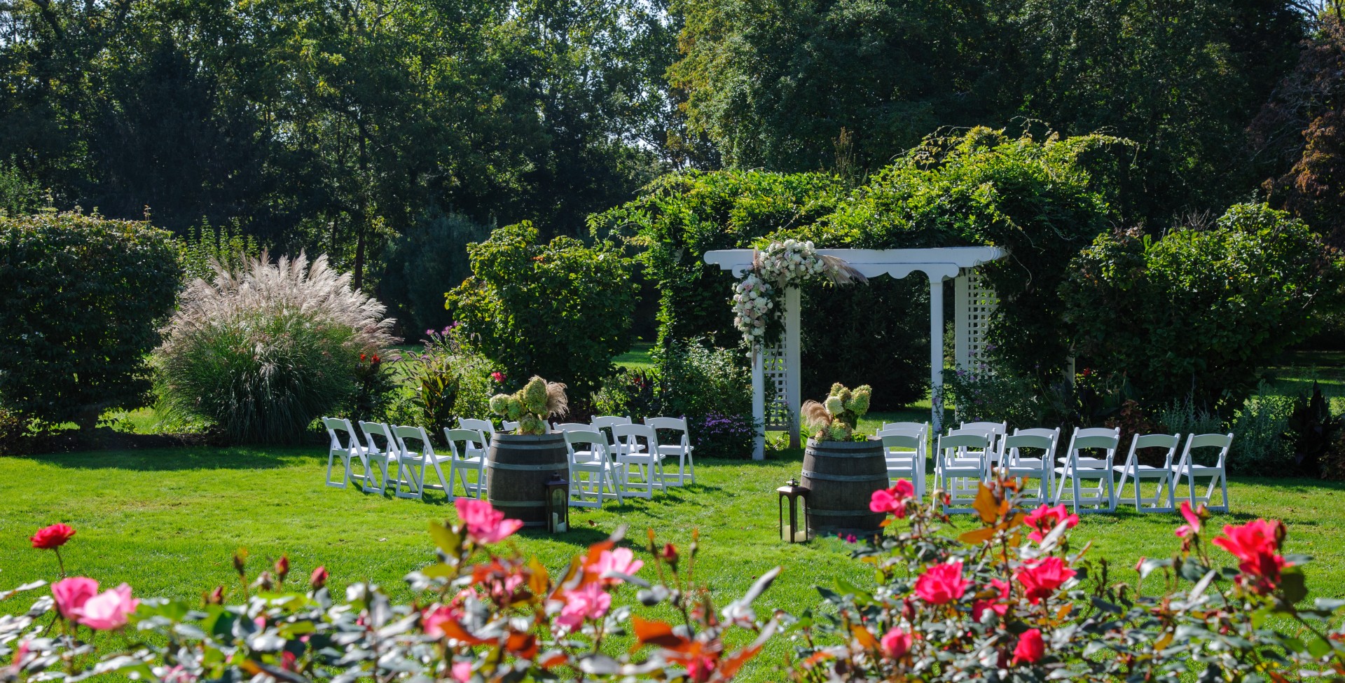 a wedding ceremony in a garden