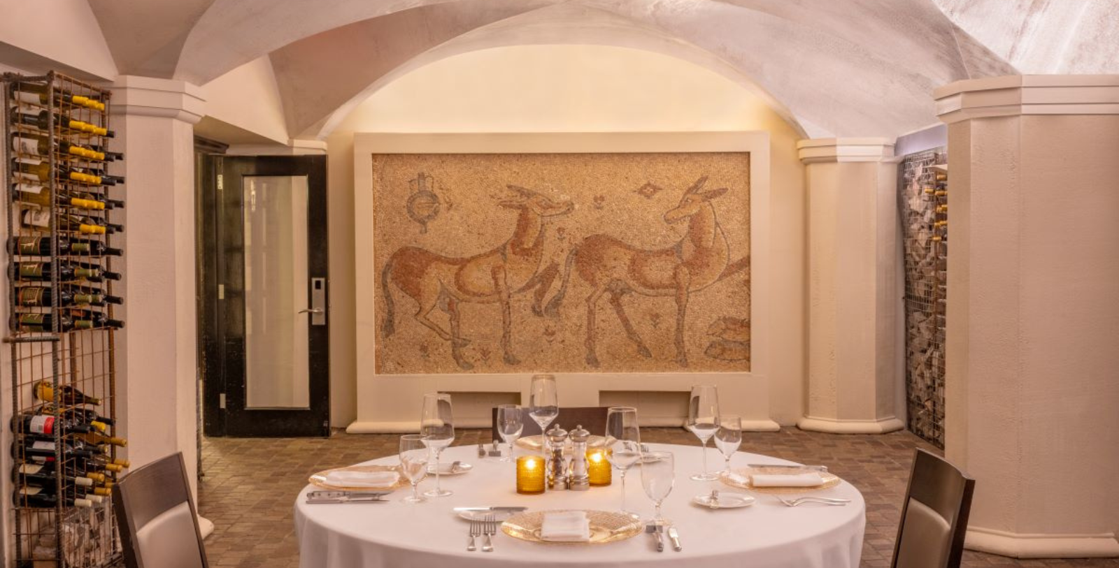 a table set for a dinner
