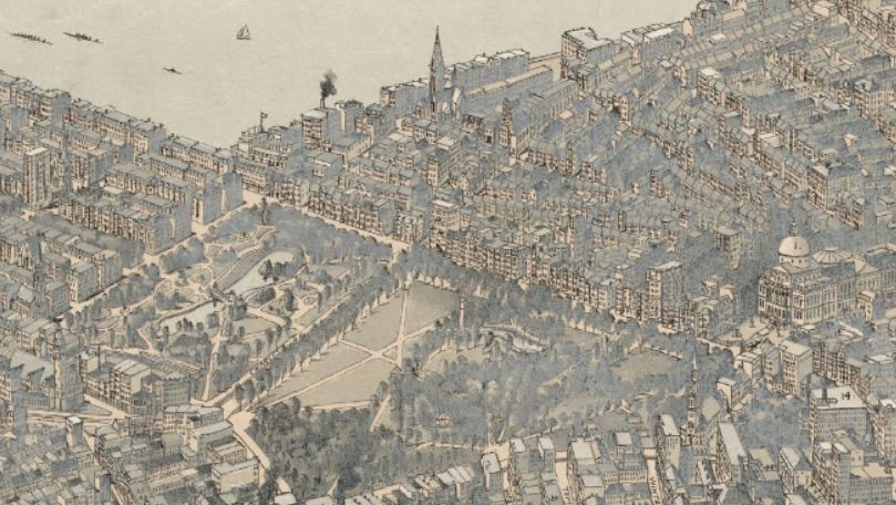 a drawing of a city