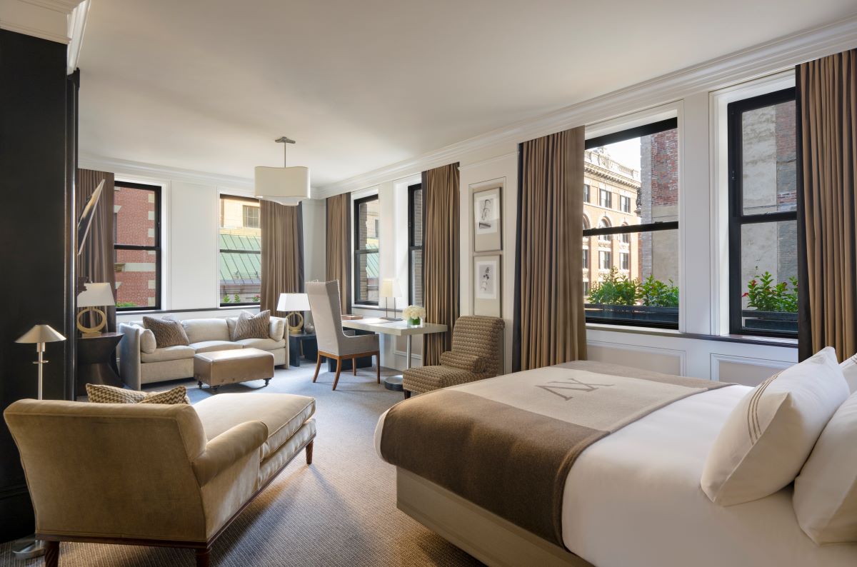 a room with a bed and a couch