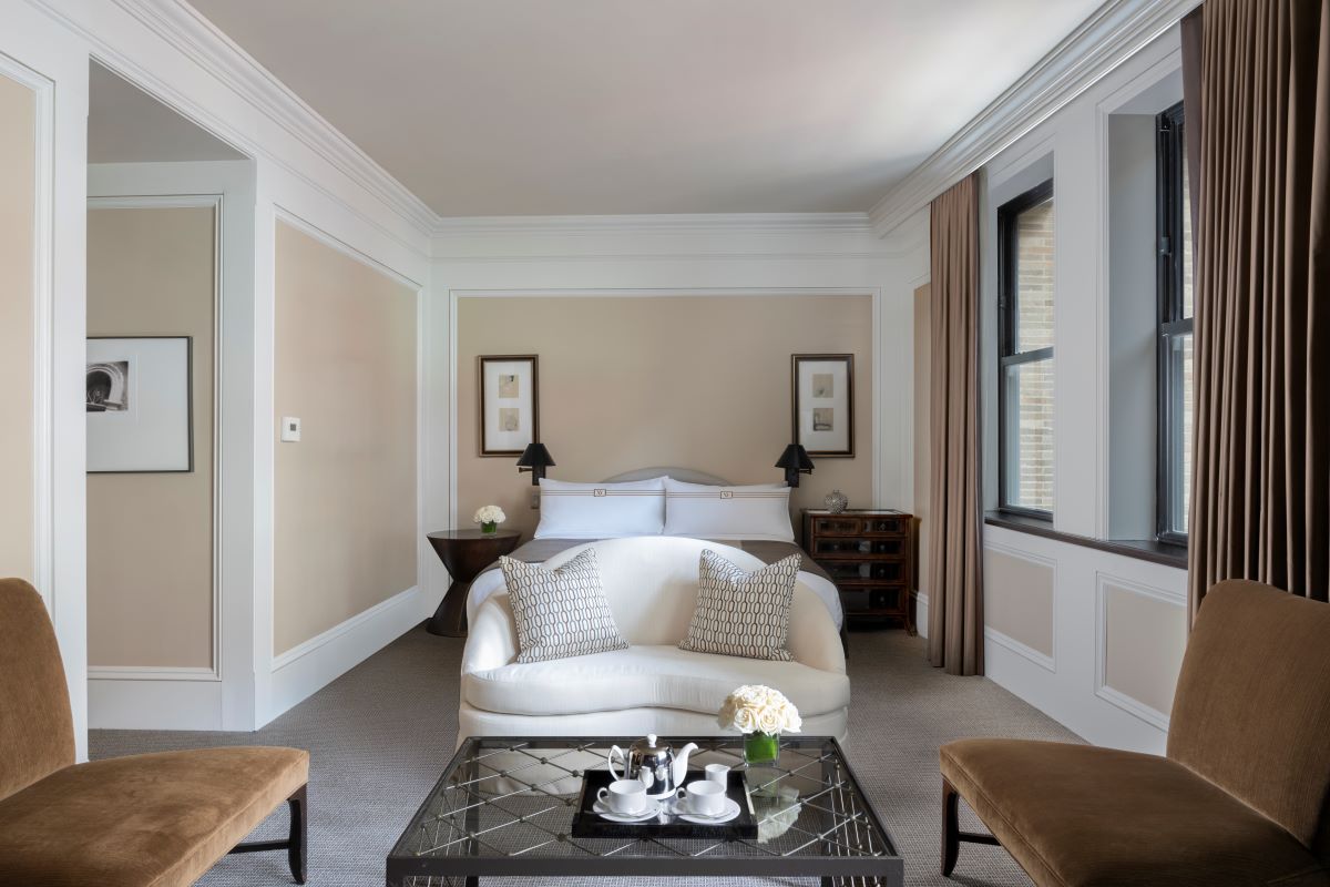a room with a bed and a couch
