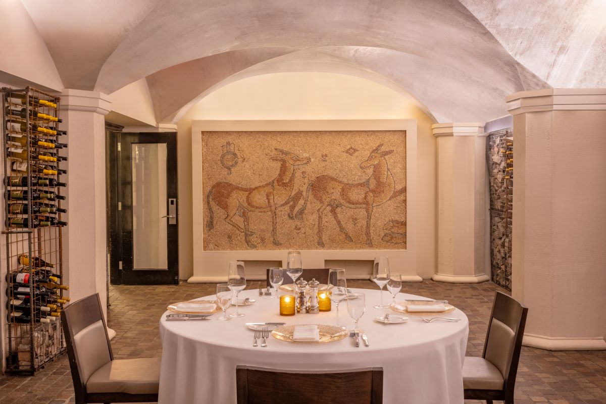 a table set for a dinner
